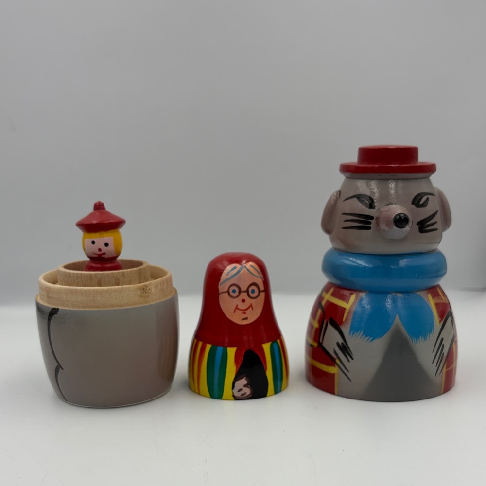 Colorful Red Riding Hood Nesting Doll Set - Picture 3 of 4
